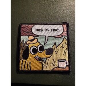KC Green This Is Fine Patch Room On Fire Meme Funny Embroidered Iron On